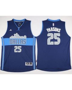 Mavericks #25 Chandler Parsons Navy Blue The City Stitched NBA Jersey