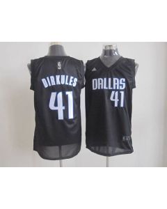 Mavericks #41 Dirk Nowitzki Black Dirkules Fashion Stitched NBA Jersey