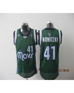 Mavericks #41 Dirk Nowitzki Revolution 30 Green Stitched NBA Jersey