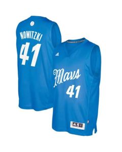 Mavericks #41 Dirk Nowitzki Sky Blue 2016-2017 Christmas Day Stitched NBA Jersey
