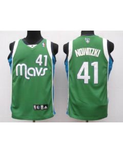Mavericks #41 Dirk Nowitzki Stitched NBA Green Jersey