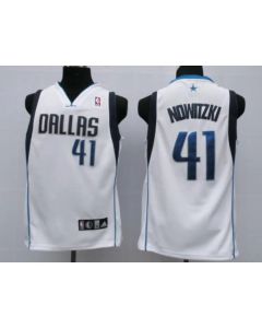 Mavericks #41 Dirk Nowitzki Stitched NBA White Jersey