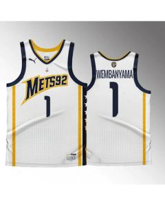 Men's #1 Victor Wembanyama White Stitched Basketball Jersey