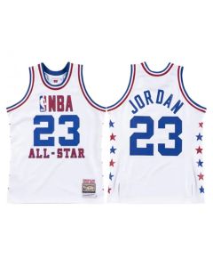 Men's 1985-86 All-Star #23 Michael Jordan White Swingman Stitched Basketball Jersey