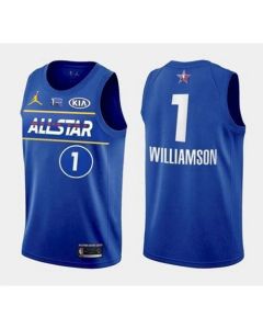 Men's 2021 All-Star #1 Zion Williamson Blue Eastern Conference Stitched NBA Jersey