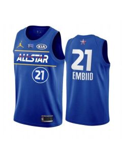 Men's 2021 All-Star #21 Joel Embiid Blue Eastern Conference Stitched NBA Jersey