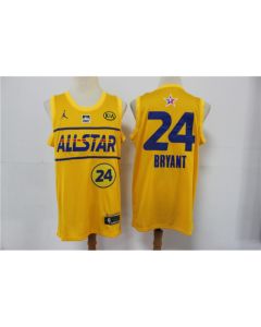 Men's 2021 All-Star #24 Kobe Bryant Yellow Western Conference Stitched NBA Jersey