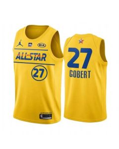 Men's 2021 All-Star #27 Rudy Gobert Yellow Western Conference Stitched NBA Jersey