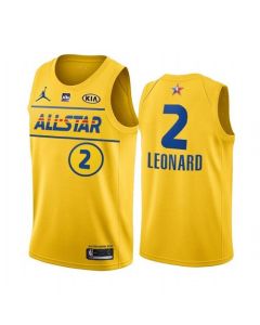 Men's 2021 All-Star Clippers #2 Kawhi Leonard Yellow Western Conference Stitched NBA Jersey