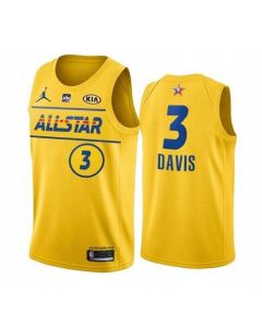 Men's 2021 All-Star Lakers #3 Anthony Davis Yellow Western Conference Stitched NBA Jersey