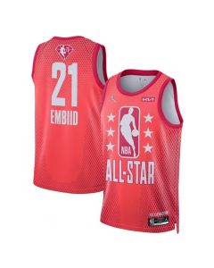 Men's 2022 All-Star #21 Joel Embiid Maroon Stitched Basketball Jersey