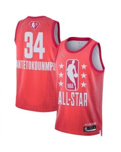 Men's 2022 All-Star #34 Giannis Antetokounmpo Maroon Stitched Basketball Jersey