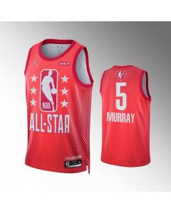 Men's 2022 All-Star #5 Dejounte Murray Maroon Stitched Jersey