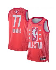 Men's 2022 All-Star #77 Luka Doncic Maroon Stitched Jersey