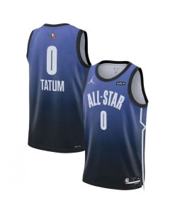 Men's 2023 All-Star #0 Jayson Tatum Blue Game Swingman Stitched Basketball Jersey (Blue)