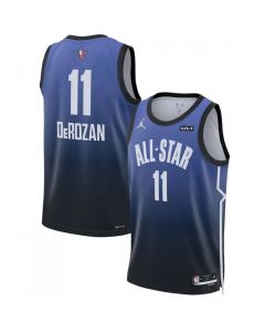 Men's 2023 All-Star #11 DeMar DeRozan Blue Game Swingman Stitched Basketball Jersey (Blue)