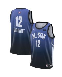 Men's 2023 All-Star #12 Ja Morant Blue Game Swingman Stitched Basketball Jersey