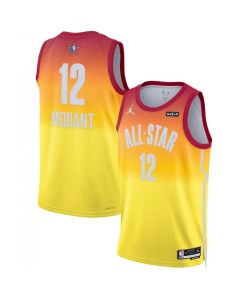Men's 2023 All-Star #12 Ja Morant Orange Game Swingman Stitched Basketball Jersey