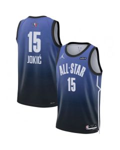 Men's 2023 All-Star #15 Nikola Jokic Blue Game Swingman Stitched Basketball Jersey