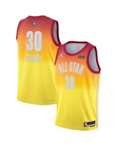 Men's 2023 All-Star #30 Stephen Curry Orange Game Swingman Stitched Basketball Jersey