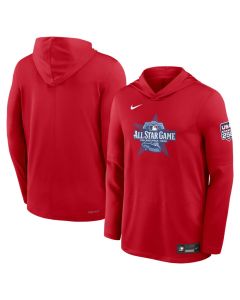 Men's 2026 MLB All-Star Game Nike Red Authentic Collection Dri-FIT Long Sleeve Hooded T-Shirt (Red)