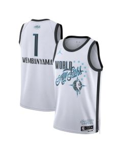 Men's 2026 NBA All-Star #1 Victor Wembanyama White Game Swingman Jersey (White)