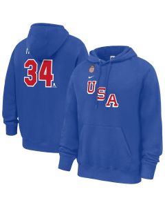 Men's 2026 US Hockey #34 Auston Matthews Royal Name & Number Hoodie