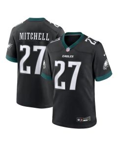 Men's #27 Quinyon Mitchell Midnight Black Philadelphia Eagles Player Game Jersey (Black Midnight)
