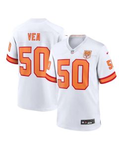 Men's '76 Tampa Bay Buccaneers #50 Vita Vea White 50th Season Game Jersey (White)