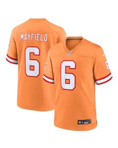 Men's '76 Tampa Bay Buccaneers #6 Baker Mayfield Orange Player Game Jersey