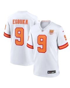 Men's '76 Tampa Bay Buccaneers #9 Emeka Egbuka White 50th Season Game Jersey (White)