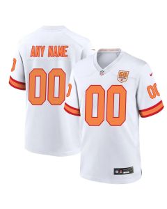 Men's '76 Tampa Bay Buccaneers Custom White White 50th Season Game Jersey (White)