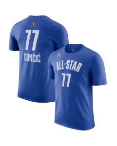 Men's #77 Luka Doncic Blue 2023 NBA All-Star Game Name & Number T-Shirt