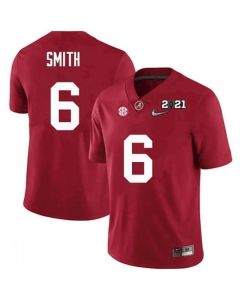Men's Alabama Crimson Tide #6 DeVonta SmithRed 2021 National Champions Stitched Jersey