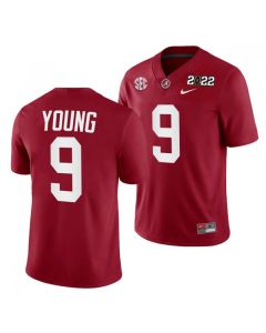 Men's Alabama Crimson Tide #9 Bryce Young 2022 Patch Red College Football Stitched Jersey