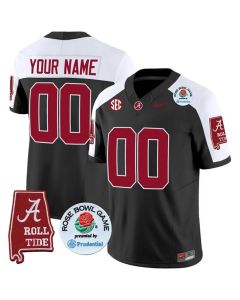 Men's Alabama Crimson Tide Black F.U.S.E. Rose Bowl Patch Vapor F.U.S.E. Limited Custom Jersey