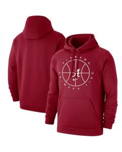 Men's Alabama Crimson Tide Red Basketball Icon Club Fleece Pullover Hoodie
