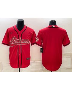 Men's Alabama Crimson Tide Red With Patch Cool Base Stitched Baseball Jersey