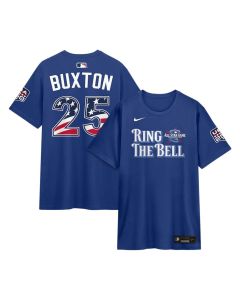 Men's American League #25 Byron Buxton Nike Rush Blue 2026 All-Star Game Name & Number T-Shirt (Blue)