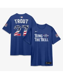Men's American League #27 Mike Trout Nike Rush Blue 2026 All-Star Game Name & Number T-Shirt (Blue)