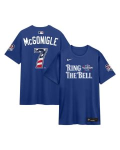 Men's American League #7 Kevin McGonigle Nike Rush Blue 2026 All-Star Game Name & Number T-Shirt