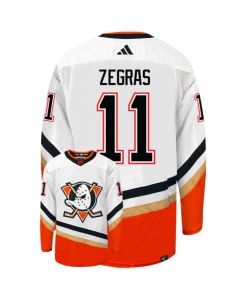 Men's Anaheim Ducks #11 Trevor Zegras White 2022-23 Reverse Retro Stitched Jersey
