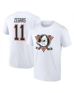 Men's Anaheim Ducks #11 Trevor Zegras White T-Shirt