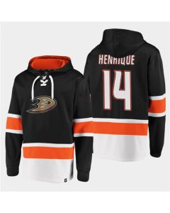 Men's Anaheim Ducks #14 Adam Henrique Black Ageless Must-Have Lace-Up Pullover Hoodie