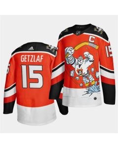 Men's Anaheim Ducks #15 Ryan Getzlaf 2020/21 Orange Reverse Retro Stitched Jersey