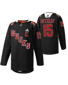 Men's Anaheim Ducks #15 Ryan Getzlaf 2022 Black Angels Night Stitched Jersey
