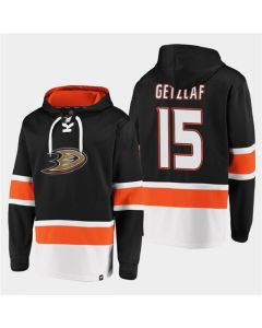 Men's Anaheim Ducks #15 Ryan Getzlaf Black Ageless Must-Have Lace-Up Pullover Hoodie