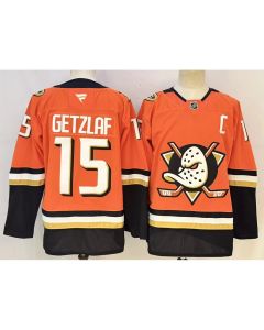 Men's Anaheim Ducks #15 Ryan Getzlaf Orange 2026 With C Patch Home Hockey Jersey