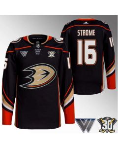Men's Anaheim Ducks #16 Ryan Strome Black 30th Anniversary Stitched Jersey