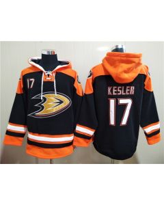 Men's Anaheim Ducks #17 Ryan Kesler Black Ageless Must-Have Lace-Up Pullover Hoodie
